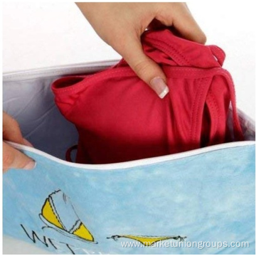 Customized Wet Bikini woman swimwear storage bag with waterproof lining